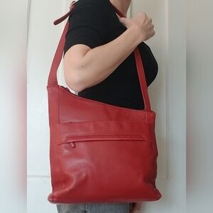 Derek Alexander Red Leather Shoulder Bag